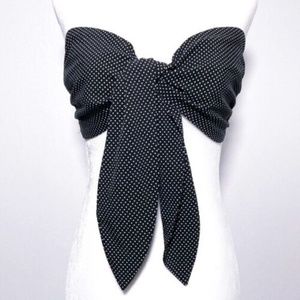 Nasty Gal Black Polka Dot Tie Front Bralette Crop Top Size 4